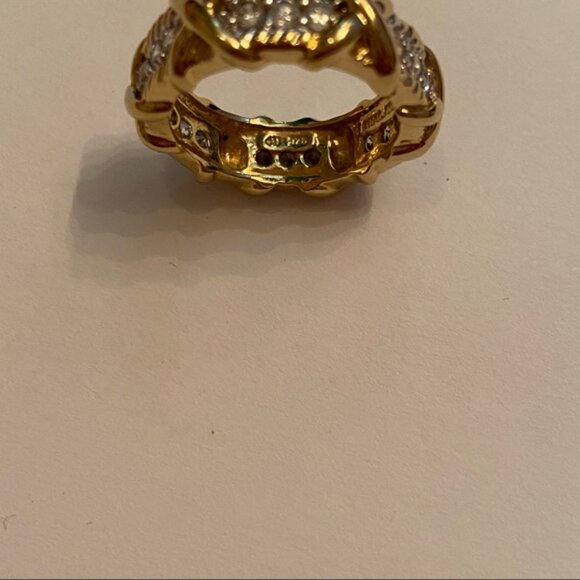 CAMROSE & KROSS JBK RING GOLD PLATE 925 CRYSTAL WRAPPED FAMILY UNITY BAND SIZE 8 - Picture 7 of 9
